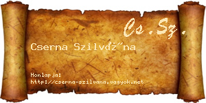 Cserna Szilvána névjegykártya